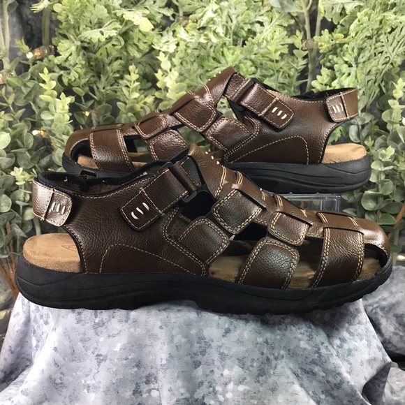 St. John’s Bay Coast Brown Fisherman Velcro Sandals Men’s 12M ☀️Brand NEW☀️ - Picture 4 of 13